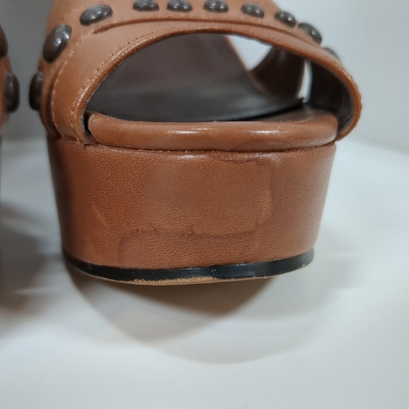 Vince Camuto brown studded wedge sandals, size 10 - Picture 4 of 12